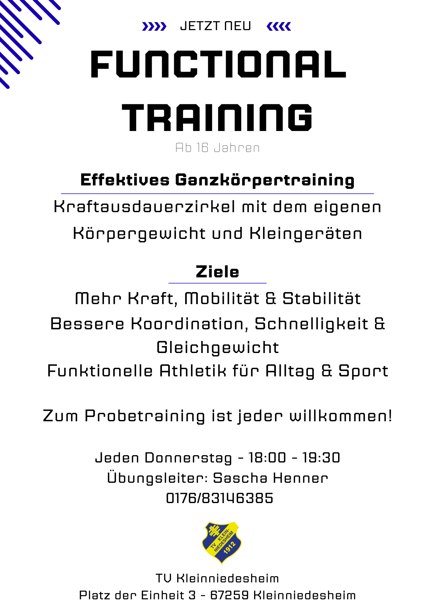 Flyer Functional Training am Donnerstag