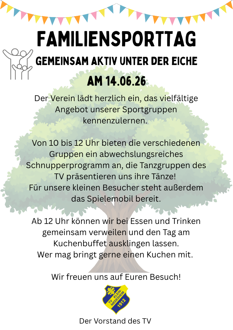 Baum mit Einladung zum Sportfest